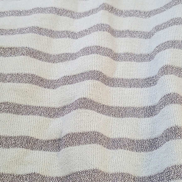 LOFT Outlet Sky Blue & Silver Sparkle Sweater, size Medium - Picture 6 of 8